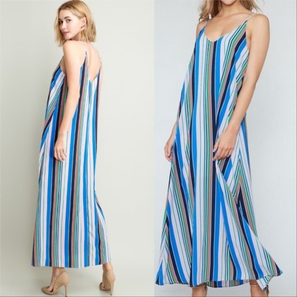 DAPHNE Maxi Dress -Striped - Picture 3 of 4